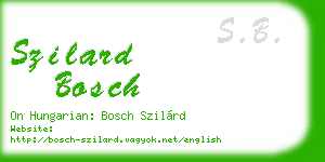 szilard bosch business card